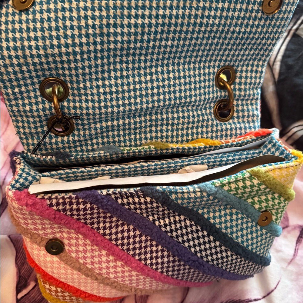 Kurt Geiger Red and Pink Quilted Shoulder Bag with Chain Straps - Picture 7 of 10